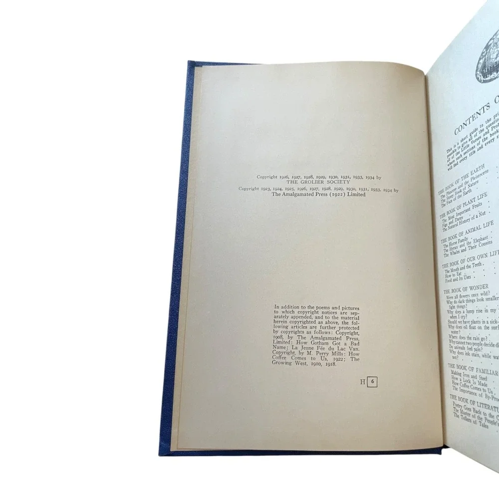 The Book of Knowledge Volume 6 Grolier Society Amalgamated Press 1934 Blue